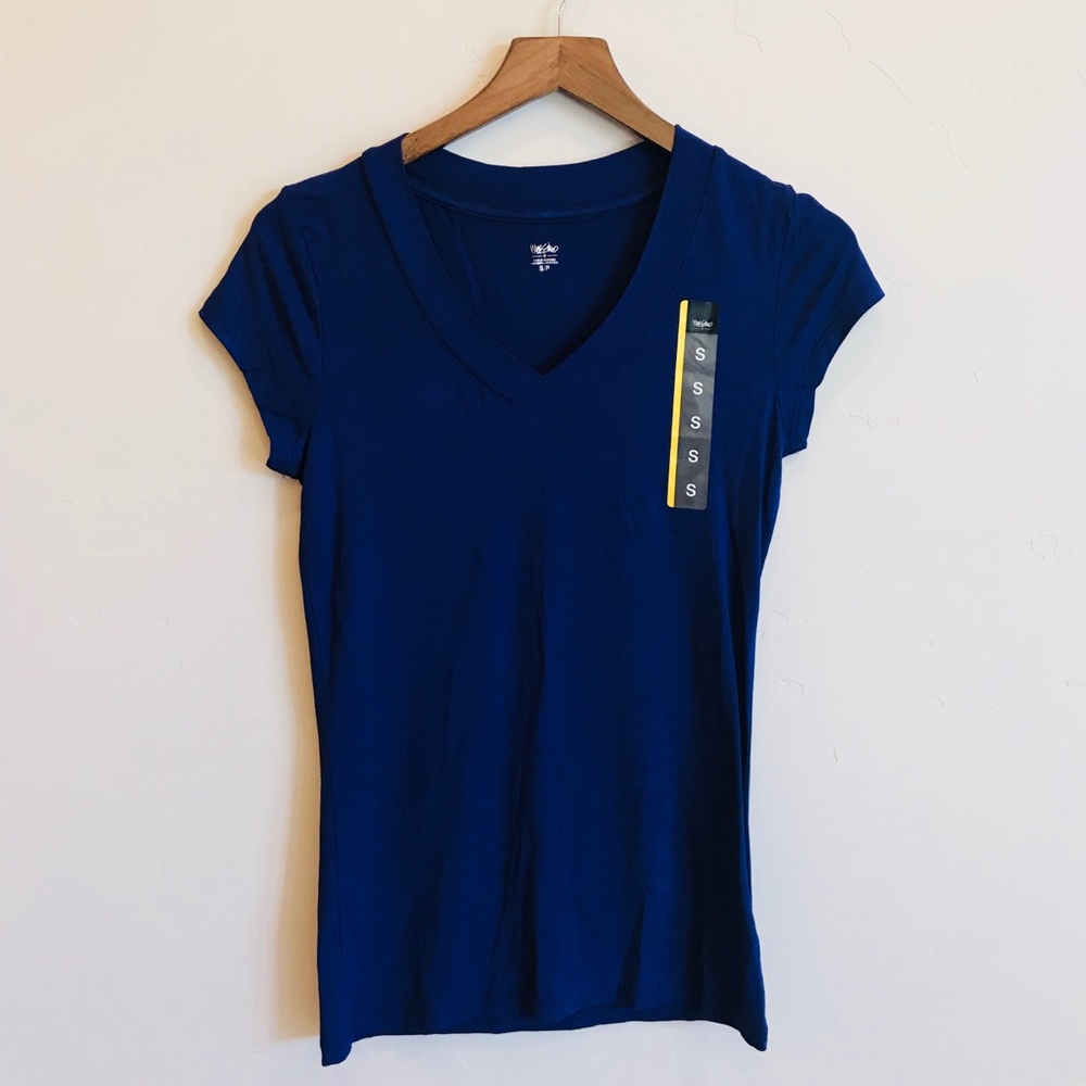MOSSIMO Target V-Neck Cap Sleeve Plum Core Tee